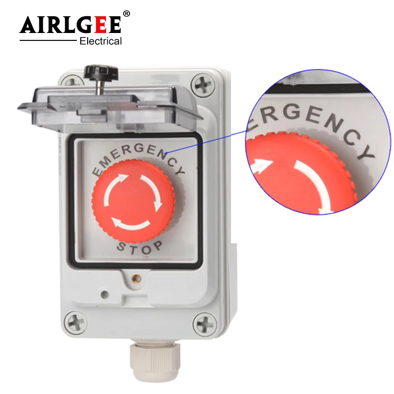 interruptor de botao parada prova tipo capa protetora caixa controle 04