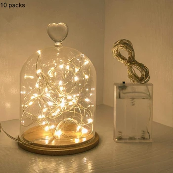 2M 20 Led Koper Zilver Draad Fee Garland Lamp Led String Lights Kerst Bruiloft Home Party Decoratie Aangedreven Door aa Batterij