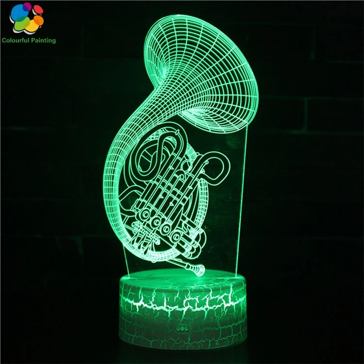 

Remote Control Music Piano Jackson Gift 3D Light LED Crack Base Illusion Night Light 7 Colors 3AA Battery Powered USB Lamp 16
