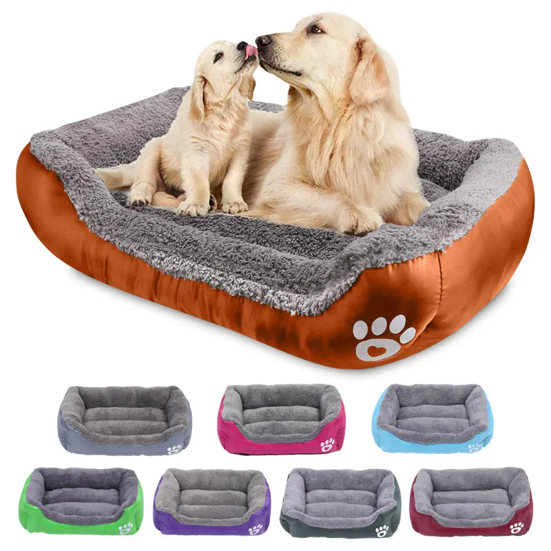 

Dog Cat Bed Pet Puppy Sofa Bottom Warm Soft Wool Dog Waterproof Bed House S-3XL Soft Material Deep-Sleeping For Dog Cat Kennel