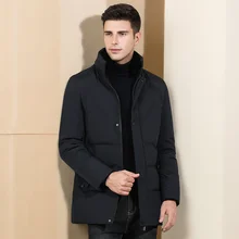 Толстый пуховик мужской теплый съемный воротник из кроличьего меха Рекс Повседневный Комфортный теплый тип