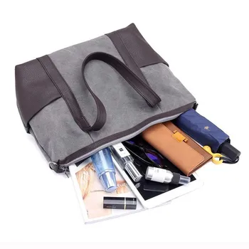 

Ladies Retro Stitching Bag Casual Fashion Wild Multi-purpose Diagonal Bag Large-capacity Multifunctional Portable Canvas Bag