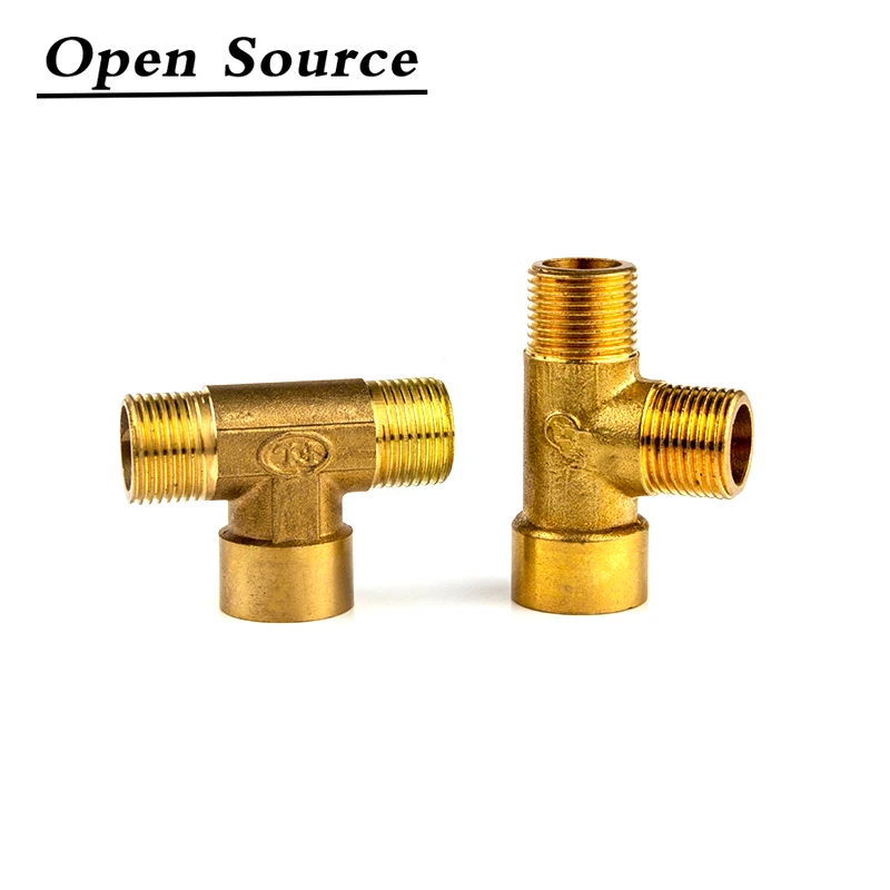 Hose Pipe Fitting Pipe Fitting Tee Adapter Water Faucet Adapter Water Pipe Fitting Brass Pipe Fitting Male Thread / Female Thread 1/8" 1/4" 3/8" 1/2" BSP Tee Type Copper Fittings Water Oil Gas Adapter