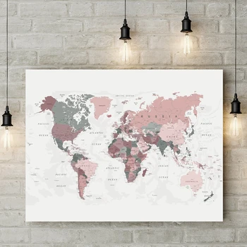 

Modern Nordic Style Canvas Print Map Poster Home Decoration Painting Wall Artwork Simple Pictures For Living Room Modular Frame