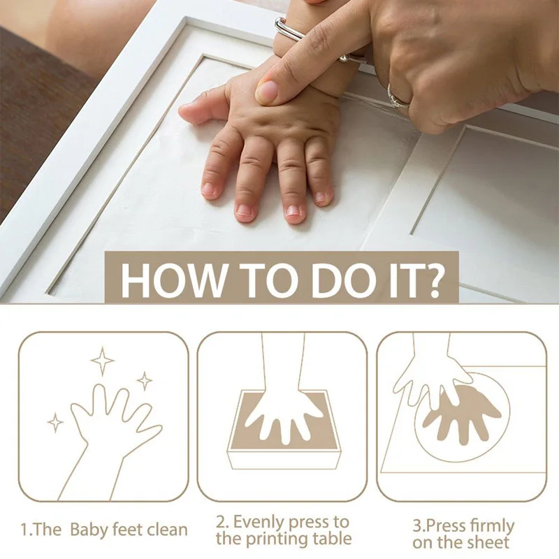 Almofadas de Tinta Quadro da Foto do Bebê com Molde Lembranças do Bebê Impressão Argila Kit Comemorar Crianças Presente Memória Crescente Mão pé 4 Molde p/ pés e mãos