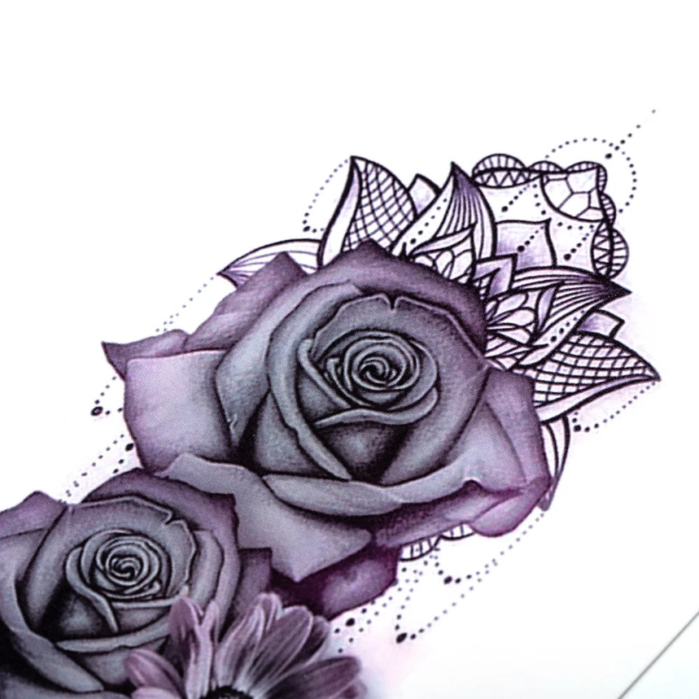 Красота 1 шт. Макияж Поддельные Временные татуировки наклейки розы цветы татуировка на руку, плечо водонепроницаемый для женщин Большая Вспышка татуировки на тело