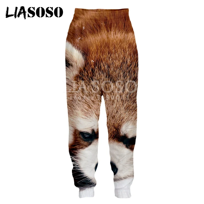 LIASOSO Kawaii Animal Red Panda Snow Harajuku 3D Print Women Men Casual Pants Jogger Hip Hop Trousers Sweat Pants G3162