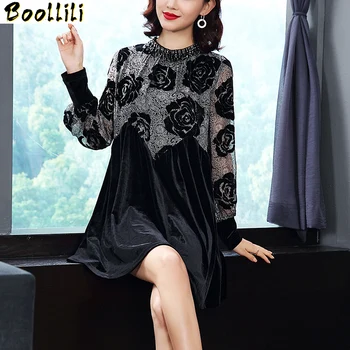 

Boollili Spring Autumn Dress Women Clothes 2020 Print Floral Dress Party Dress Vintage Dress Elegant Vestidos Robe Femme