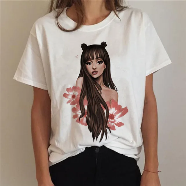 1158 Ариана Гранде Футболка женская 7 колец Мода Harajuku спасибо, следующая футболка 90s хип хоп короткий рукав Ullzang Футболка Топ Футболка женская - Цвет: 1158