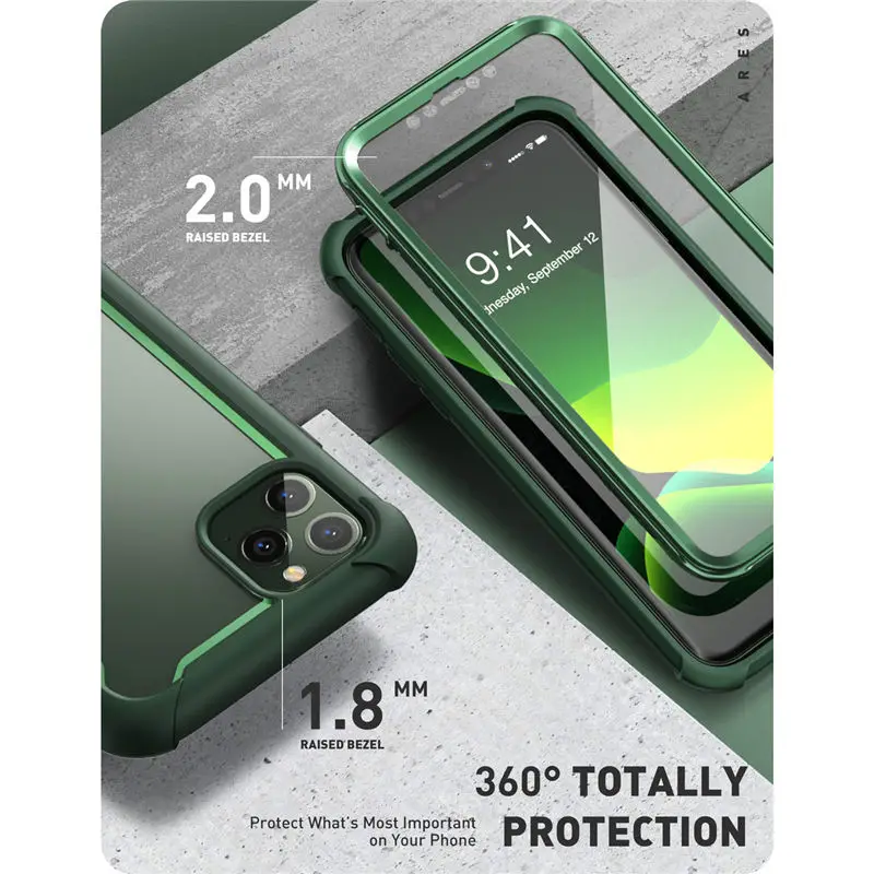For iPhone 11 Pro Case 5.8 inch (2019 Release) i-BLASON Ares Full-Body Rugged Clear Bumper Cover with Built-in Screen Protector 4