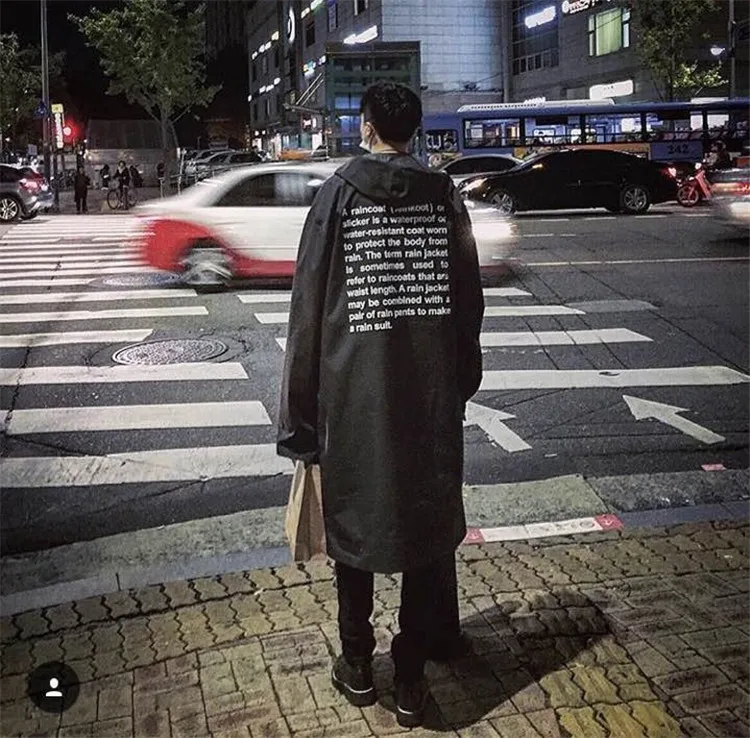 Высокое качество Vetements плащ в Сеульском гараже распродажа Водонепроницаемая длинная куртка пальто буквы Vetements плащ