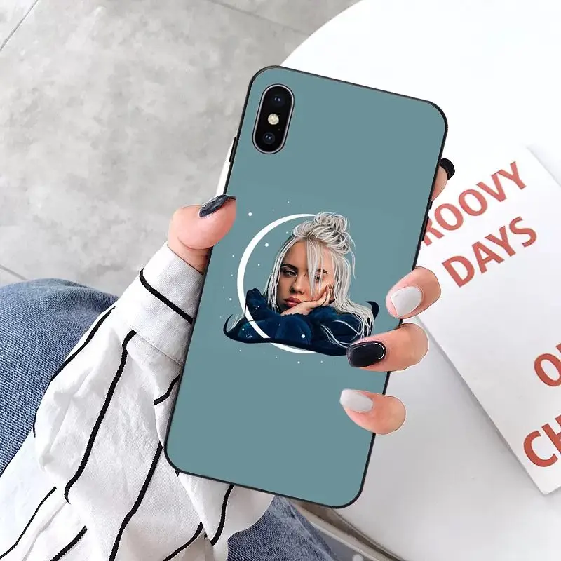 MaiYaCa Billie eilish Smart Cover черный мягкий чехол для телефона для Apple iPhone 8 7 6 6S Plus X XS MAX 5 5S SE XR 11 11pro max