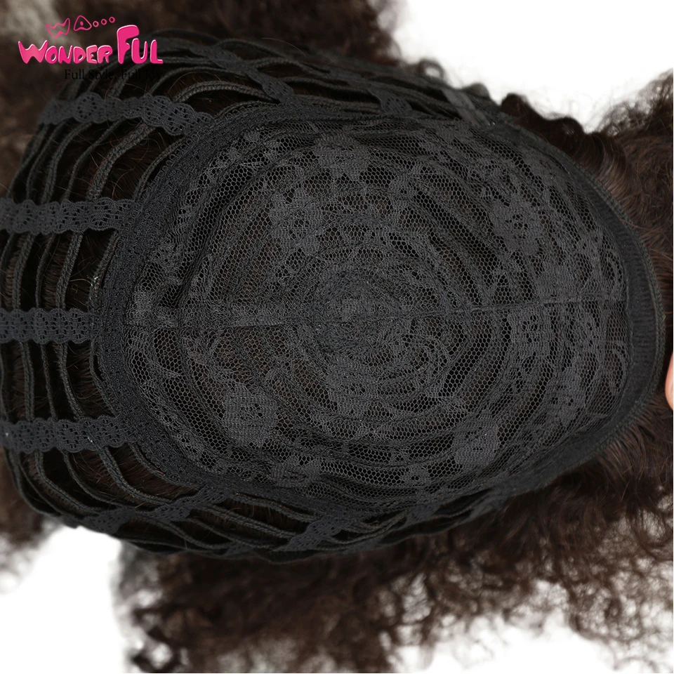 Short Afro Kinky Curly Wig Brazilian Remy Human Hair Wigs For Black Women Black Brown Red Wine None Lace Wig