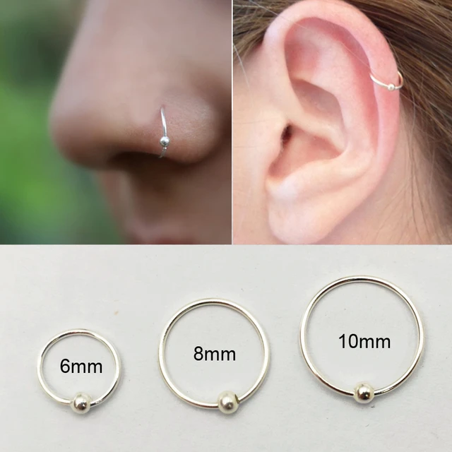 Ruby Leaf Pattern Sterling Silver Nose Ring – Sanvi Jewels