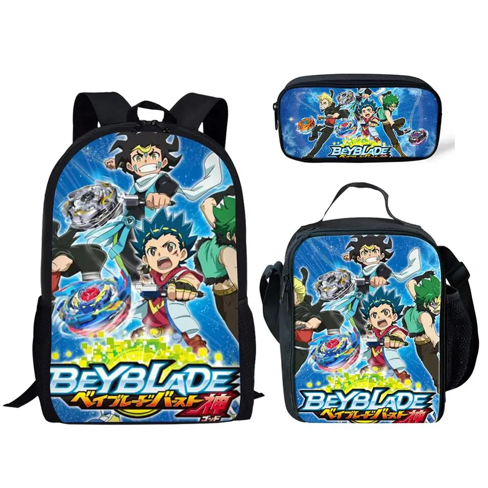 CDZHL849CGK 3 шт./компл. мультфильм аниме Beyblade печать школьная сумка для подростков, для мальчиков, для детей, школьные рюкзаки, Детские Студенческая книжная сумка для хранения канцелярских принадлежностей - Цвет: CDZHL849CGK