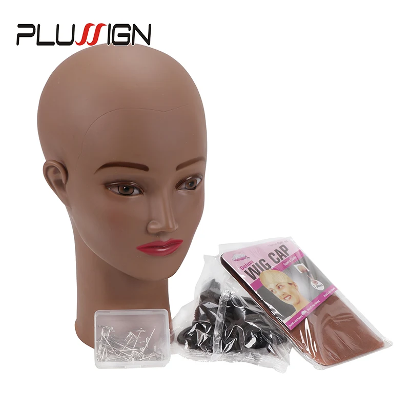 Wig Hat Display Black White 2 Colors Available Female Pvc Mannequin Head Practice Traning Manikin Bald Head With Clamp T-Pins