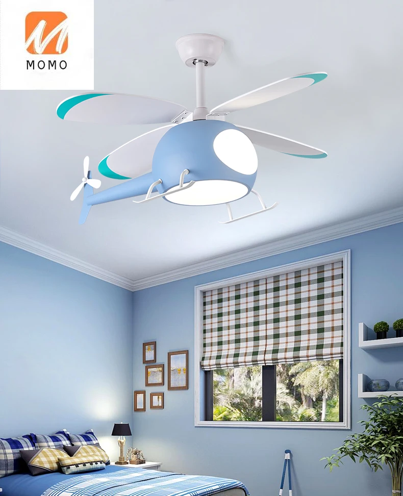 Children's Room Bedroom Ceiling Aircraft Fan Lamp 2021 New Invisible  Integrated Boy's Room Ceiling Fan Lights - AliExpress