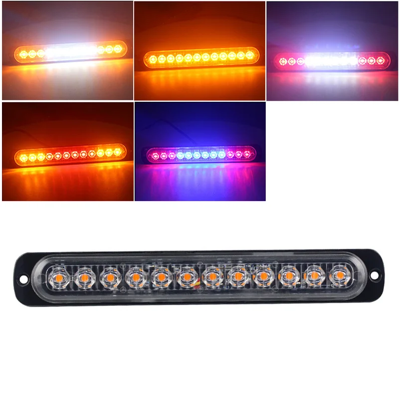

12 LED Amber Strobe Light Truck Hazard Beacon Flash Warn Emergency 12-24V Police Light New Car-Styling Car Accessories