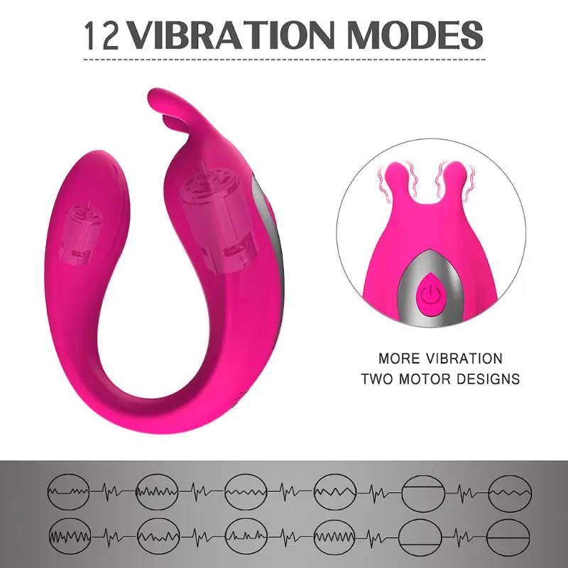 12 Frequency Vibrator Wireless Remote Control Sex Massager Dual Motors G-spot Clitoris Stimulator A