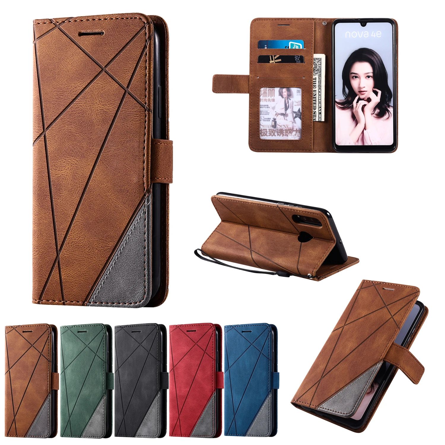 Кожаный чехол с геометрическим рисунком для телефона Sony Xperia 1 II III 10 5 XZ1 XZ3