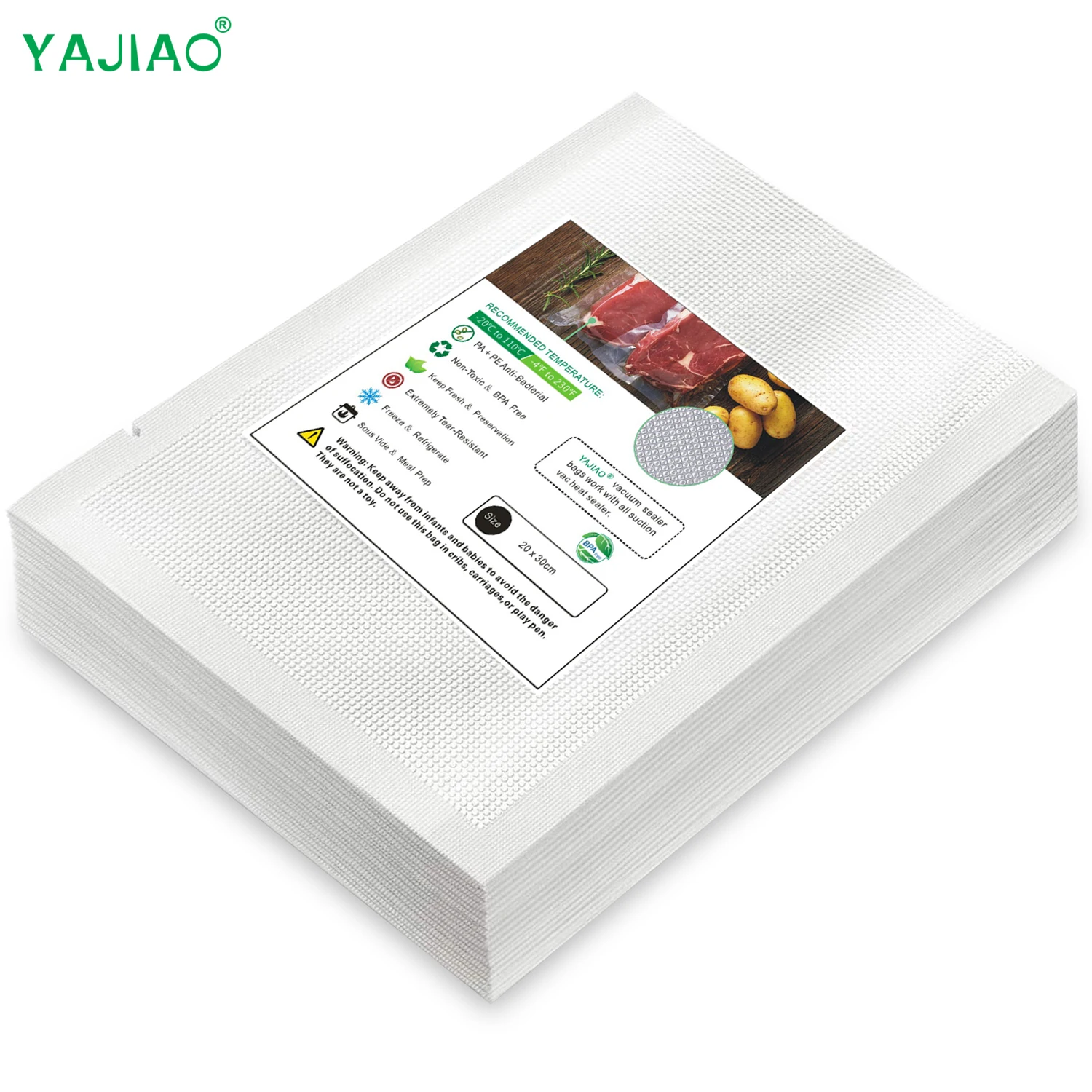 Пакеты для вакуумного упаковщика YAJIAO 5 размеров пакеты вакуумной упаковочной машины хранения пищевых