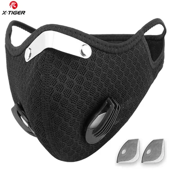 

X-Tiger Sport Face Mask With Carbon Activated Filters Breathable Cycling Mask Dustproof Bicycle Respirator Training Earloop Mask