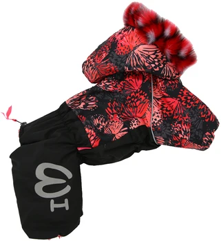 

FOR MY DOGS FOR MY DOGS overalls for dogs Butterflies in black / red for girls FW519-2018 F