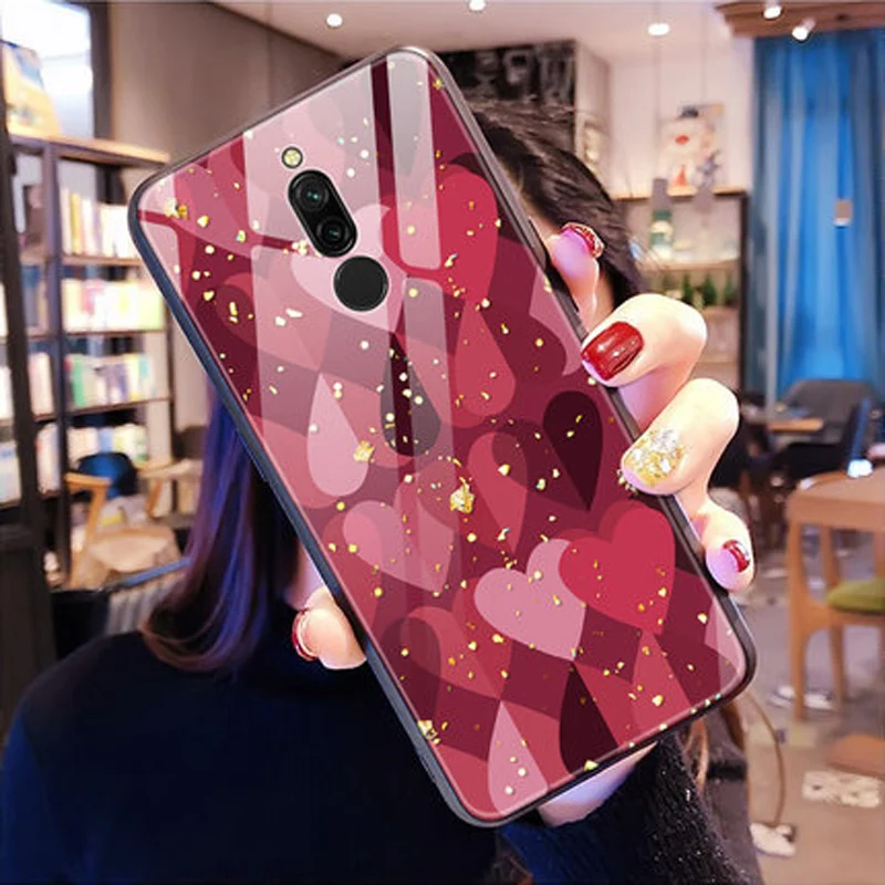 Для xiaomi redmi 8 чехол из закаленного стекла+ ТПУ Рамка твердая задняя крышка для xiaomi redmi 8 стеклянный чехол для Red mi 8 защитная оболочка - Цвет: A2