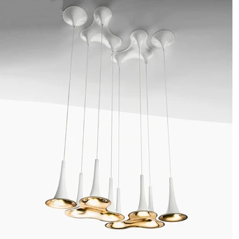 

Post-modern Designer PP Zinc Alloy White LED Pendant Lights Nordic Living Room Hanging Lamps Office Decor Pendant Lamp Luminaria