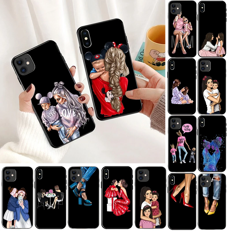 

Fashion Super Mom Baby Girl Customer High Quality Phone Case for iPhone X XS MAX 6 6s 7 7plus 8 8Plus 5 5S SE XR 11pro max