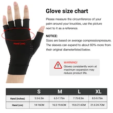 1 Pair Copper Compression Gloves for Women Men Fingerless Gloves For Relieving Carpal Tunnel Aches Rheumatoid Pains Joint Swell