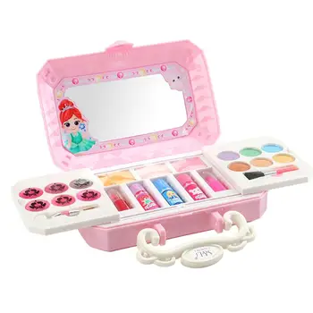 

23pcs Cosmetics Makeup Set Toys Make Up Kits Play House Girl Dress Up Have Safety Certification Non-toxic Safe To Use Water Base