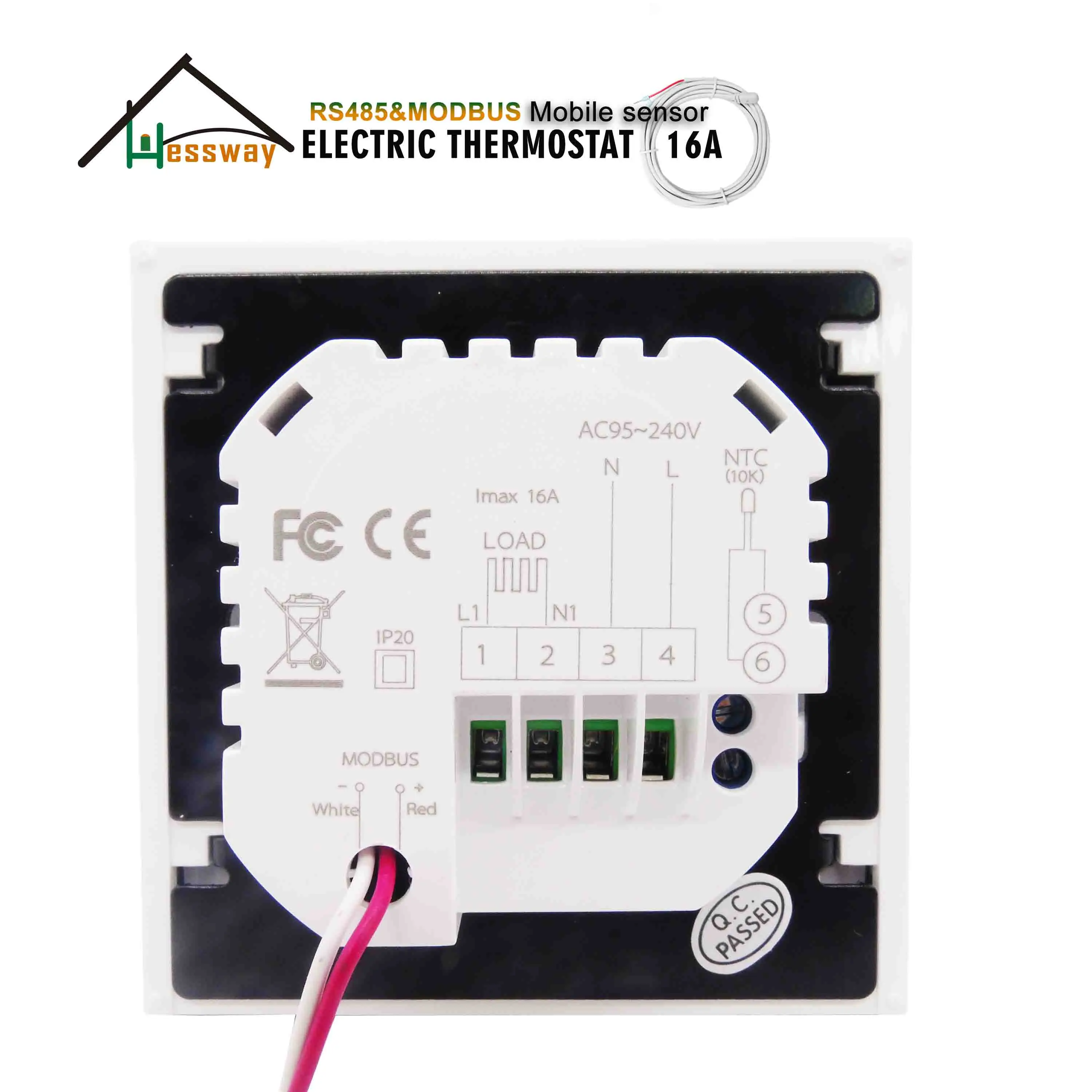Термостат HESSWAY 24 в 95 240 В 16 А modbus и RS485 для регулятора температуры переключатель