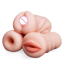 Masturbador sexual realista para hombres adultos, juguete erótico de silicona, con Vagina Artificial, para sexo Oral y Anal, 4D