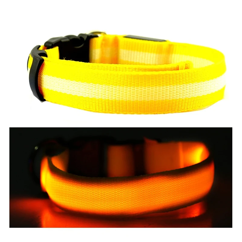 NewDog Pet светильник воротник(съемное электронное устройство) пряжка для ремня безопасности шейный ремешок из полиэстера для собак ошейник для безопасного walking1 - Цвет: Y