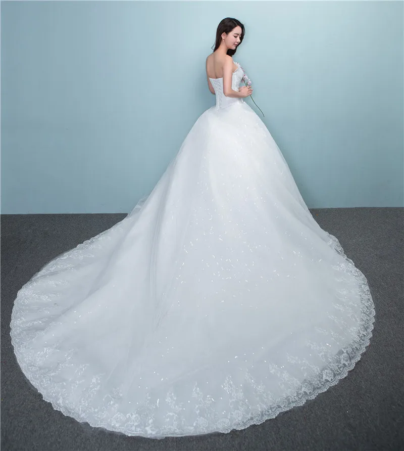 US $40.13 LygTh52Sweep Brush Train Lace Up MermaidTrumpet Wedding Dresses Embroidered Lace On Net