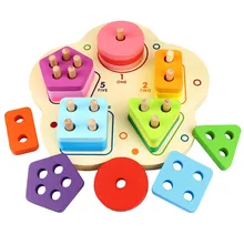 Деревянные Игрушки для маленьких детей, цветные Обучающие геометрические сортировочные доски, развивающие игрушки для детей, строительные блоки#40