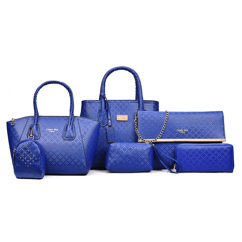 

2019 Autumn And Winter New Style Europe And America Classic Embossed Shoulder Bag/ Hand Bag Oblique Six Pieces Set Picture WOMEN