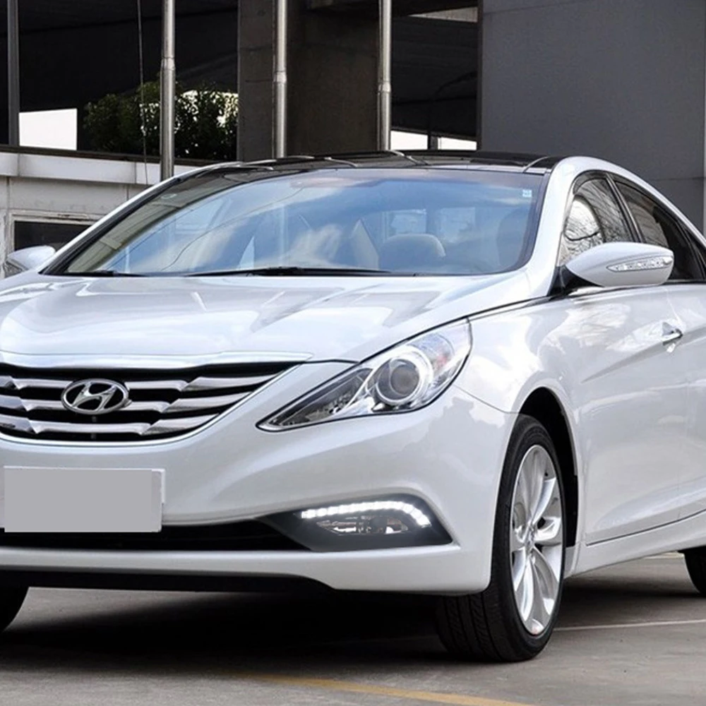 Автомобильный мигающий 2 шт. 12 В светодиодный DRL для hyundai I45 Sonata 2011 2012 2013 дневные ходовые огни для вождения Sonata 8 противотуманная фара