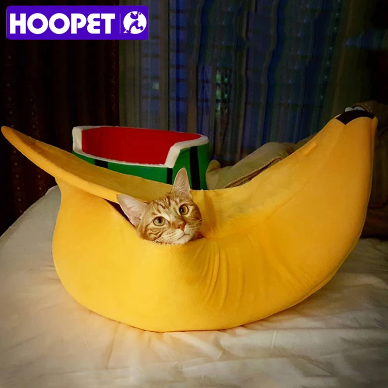 HOOPET Кошка Кровать Дом Уютный милый банан щенок Подушка Питомник теплая портативная корзина для домашних животных принадлежности коврик кровати для кошек и котят