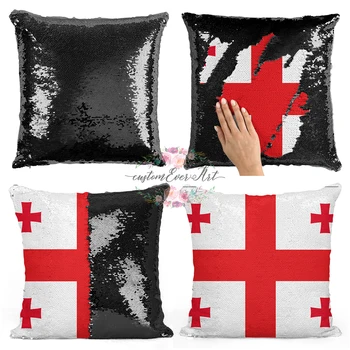 

Georgia Personalized custom picture pillow cover，home pillow reversible mermaid sequin pillow case cover