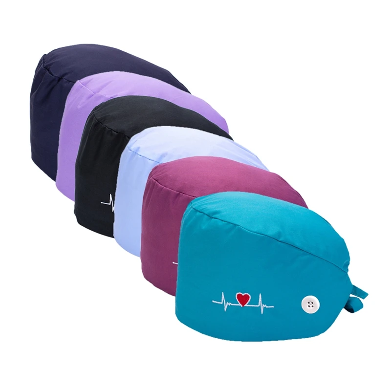 Fashion Floral Surgical Cap Doctor Hat Nurse Printin Solid Color Embroidery Operating Room Medical Women Operating Room Hat 2
