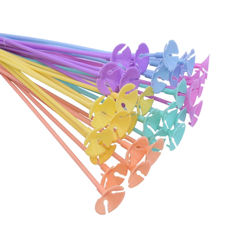 10-50pcs 30cm Latex Balloon Stick Multicolor Plastic Balloon Holder Cups for Wedding Birthday Decoration Accessories