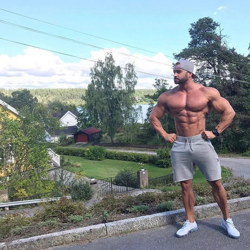 Новые модные мужские спортивные пляжные шорты, брюки, хлопковые спортивные брюки, шорты для фитнеса, повседневные спортивные шорты