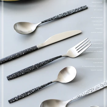 

4PCS Stainless Steel Cutlery Set Creative Cutlery 430 Set Knife And Fork Spoon Metal For Kitchen Banquet Party Cutlery