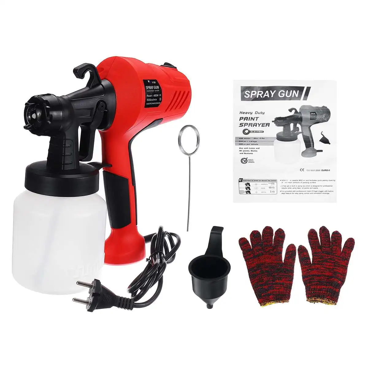 

400W 500ml/min Power-Electric Paint Sprayer-Gun Airbrush Airless Paint Mini Air Spray-Gun Machine for Painting Compresso 800ml