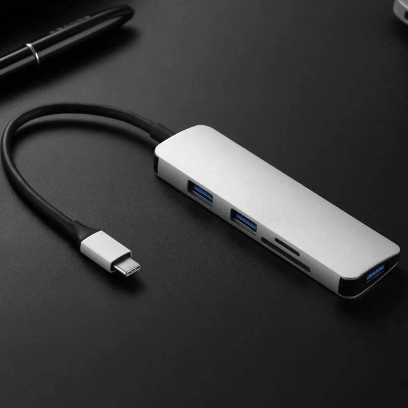 USB+ type C 5в1 концентратор адаптер 3 USB 3,0 SD/TF кардридер для Macbook PC S9 Xiaomi