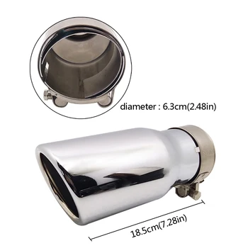

For Jeep Wrangler Car Round Exhaust Muffler Tip Stainless Steel Exhause Pipe Chrome Trim Modified Car Rear Tail Throat Liner