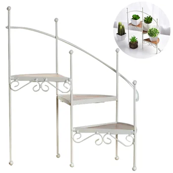 

1Pc Retro Spiral Stair Shape Storage Rack Creative Home Decoration Candle Holder Afternoon Tea Snack Plate Flower Pot Rack