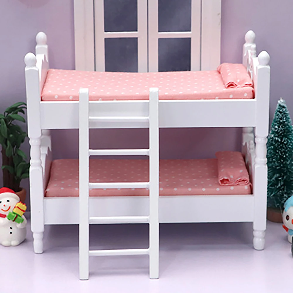 Doll Bunk Bed Pink/White | Thimble Toys, image size:1000x1000